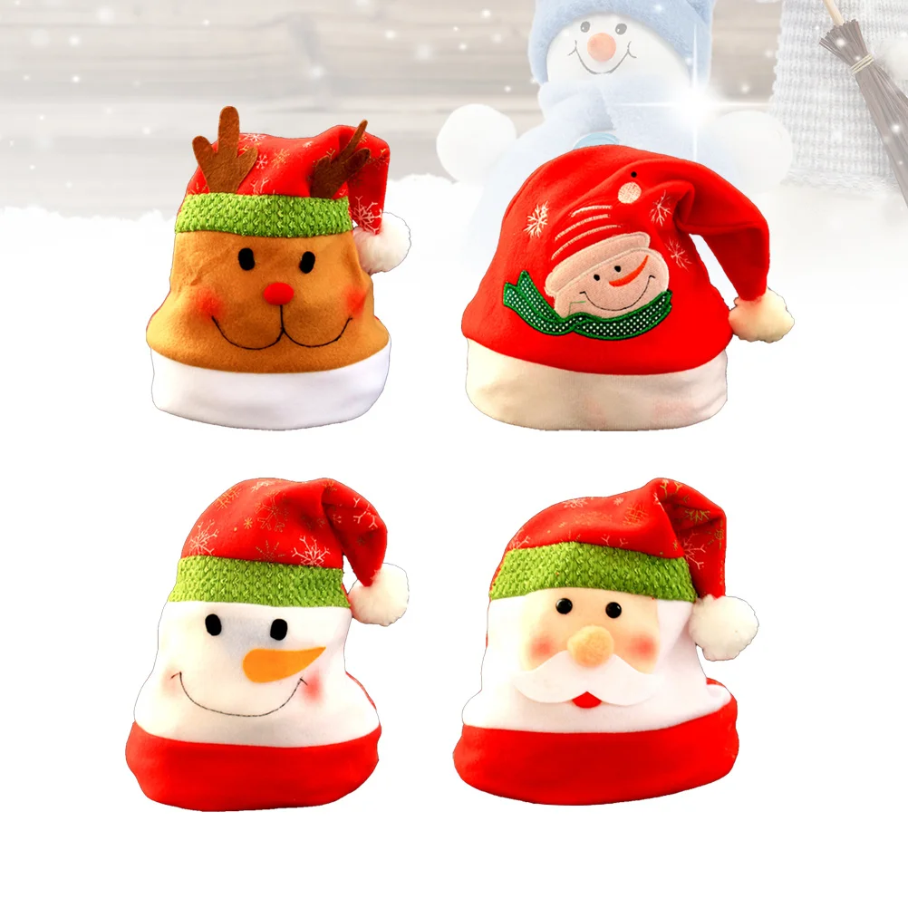 4Pcs Christmas Hats Santa Brim Hat Soft Fabric Festive Holiday Party Favors Christmas Party Hats for Adults Kids
4Pcs Christmas Hats Santa Brim Hat Soft Fabric Festive Holiday Party Favors Christmas Party Hats for Adults Kids