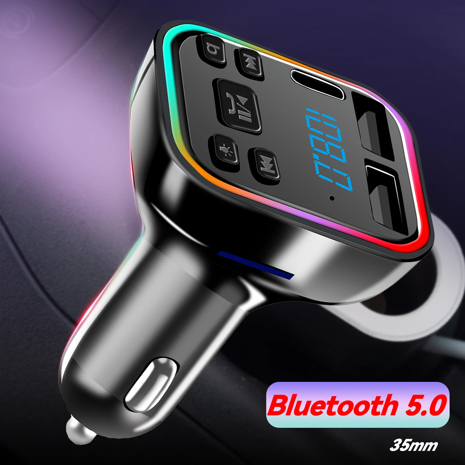Car FM Transmitter Fast Charger Music Player Handsfree Audio Receiver TF U Disk Wireless Bluetooth compatible 5.0 Receiver Kit
Car FM Transmitter Fast Charger Music Player Handsfree Audio Receiver TF U Disk Wireless Bluetooth compatible 5.0 Receiver Kit