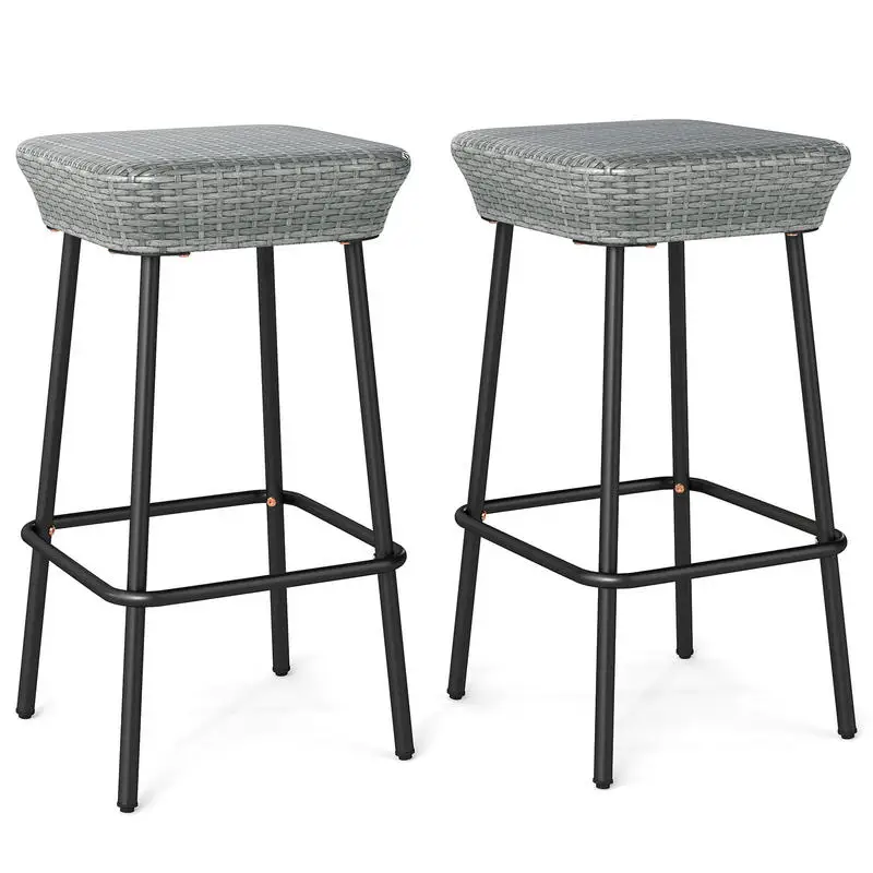 29.5 Inches Patio Bar Stools Set of 2 with Rattan Seat and Footrest
29.5 Inches Patio Bar Stools Set of 2 with Rattan Seat and Footrest