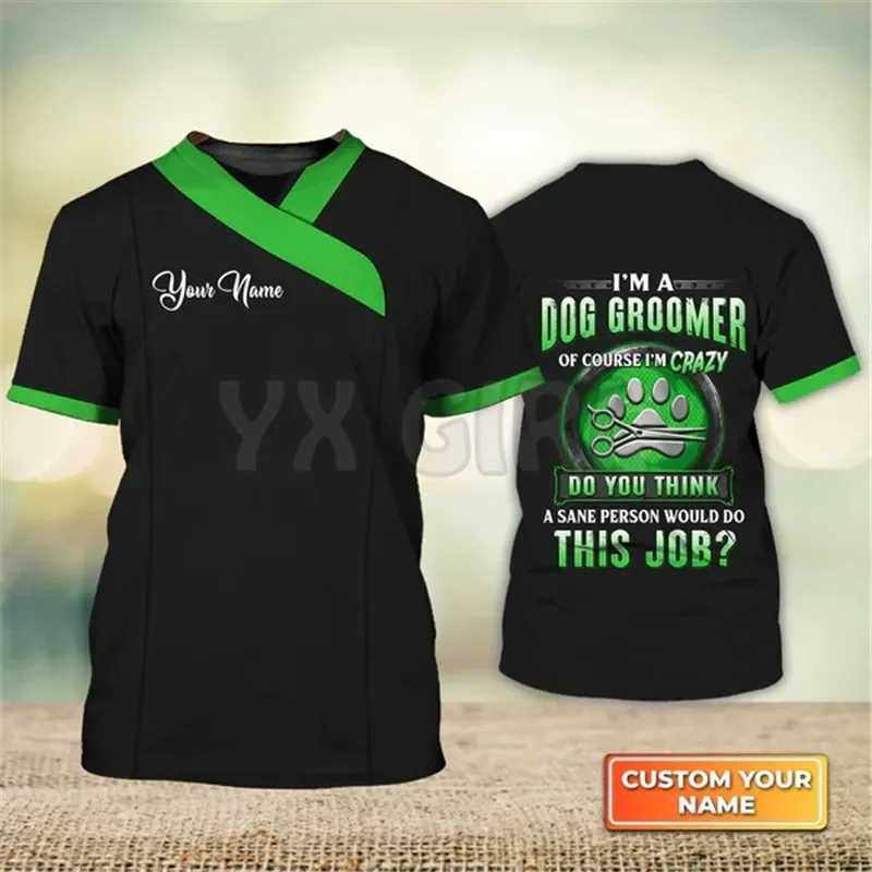 2024 Summer I'm A Dog Groomer Dog Groomer Pet Groomer Uniform Green Salon Pet Personalized Name 3D Tshirt
2024 Summer I'm A Dog Groomer Dog Groomer Pet Groomer Uniform Green Salon Pet Personalized Name 3D Tshirt