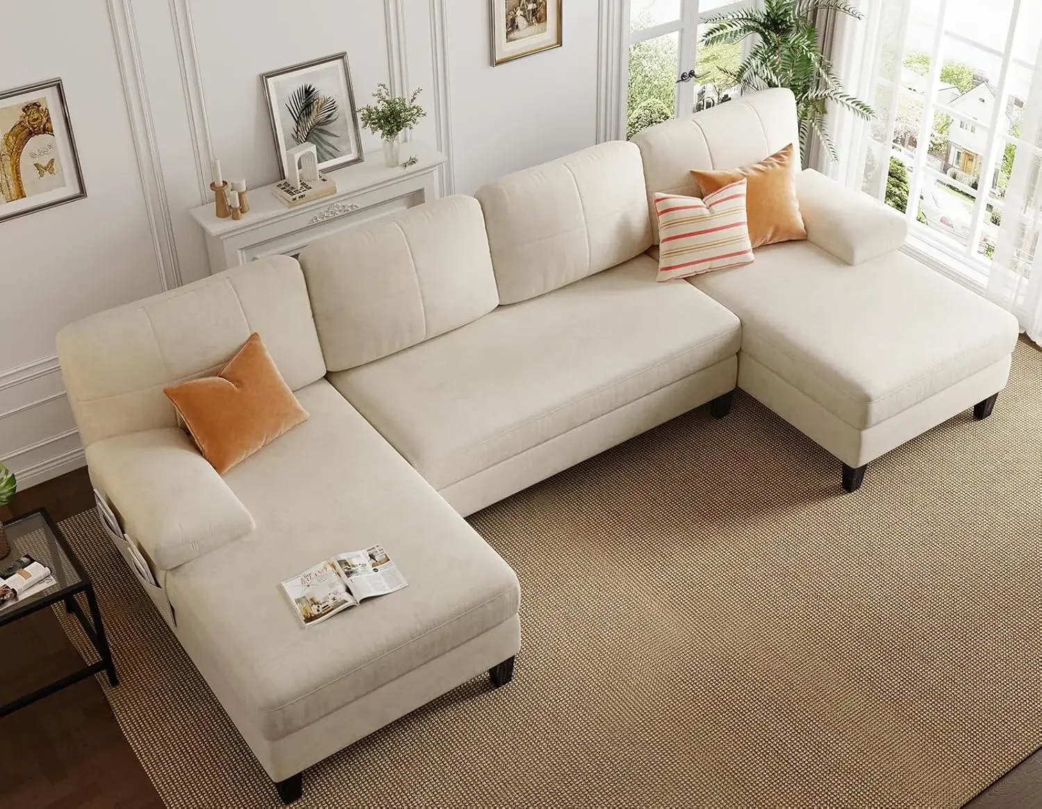 KKL Convertible Sectional Sofa, 112 Inch U Shaped Modern Sofa, 4 Seat Sofa for Living Room, Couch with Double Chaise, Chenille,
KKL Convertible Sectional Sofa, 112 Inch U Shaped Modern Sofa, 4 Seat Sofa for Living Room, Couch with Double Chaise, Chenille,
