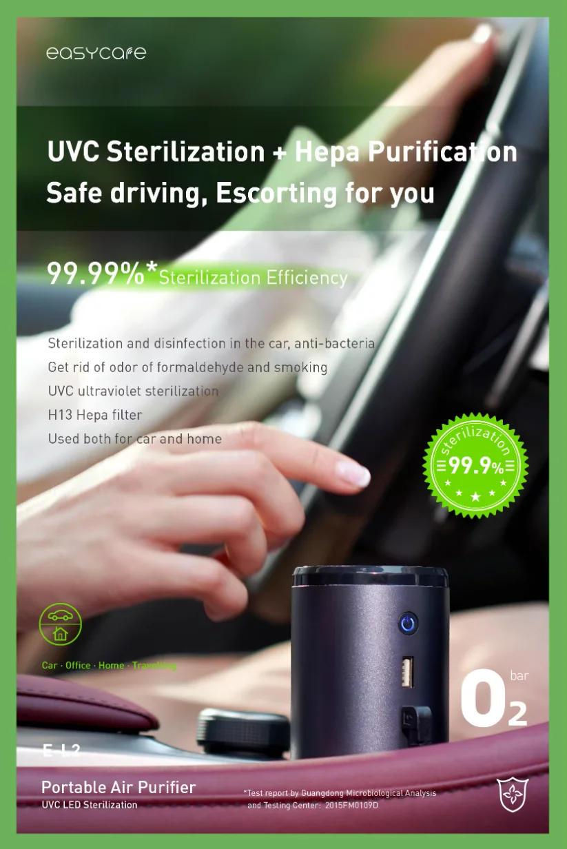 UVC Air Purifier with H13 HEPA Filter – Dual Cleaning, USB Output,Car Air Cleaning,Smoke Elimination,Sterilization,Odor Removal
UVC Air Purifier with H13 HEPA Filter – Dual Cleaning, USB Output,Car Air Cleaning,Smoke Elimination,Sterilization,Odor Removal