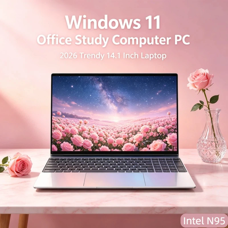 Slim 14.1 Inch 2026 Ultra Thin Notebook Win11 DDR4 16GB RAM 2TB SSD Intel N95 Portable Laptop PC
Slim 14.1 Inch 2026 Ultra Thin Notebook Win11 DDR4 16GB RAM 2TB SSD Intel N95 Portable Laptop PC
