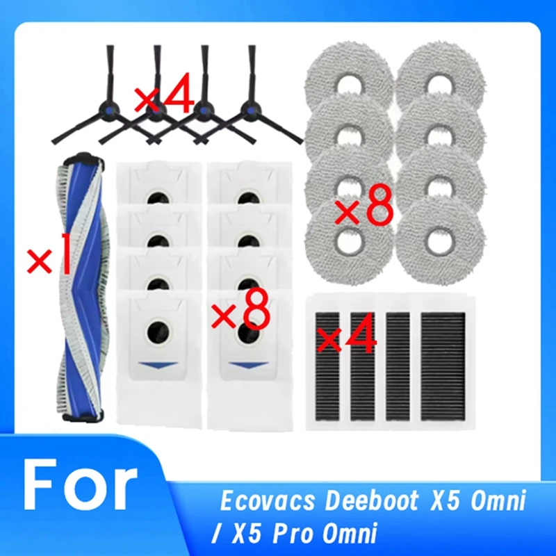 25 шт. для Ecovacs Deeboot X5 Omni/X5 Pro Omni, аксессуары для подметальных машин, боковая щетка, фильтр, тряпка, детали для очистки мешка для пыли
25 шт. для Ecovacs Deeboot X5 Omni/X5 Pro Omni, аксессуары для подметальных машин, боковая щетка, фильтр, тряпка, детали для очистки мешка для пыли