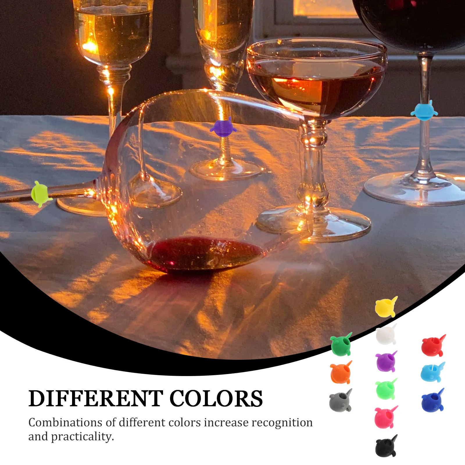 12Pcs Wine Glass Markers Non Fade Assorted Colors Shock Proof Non Slip Reusable Glass Charms Wine Cup Markers
12Pcs Wine Glass Markers Non Fade Assorted Colors Shock Proof Non Slip Reusable Glass Charms Wine Cup Markers