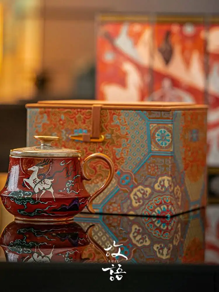 Ancient Language Dunhuang Series Cultural And Creative Hand-Painted Nine-Colored Deer Coffee With Lid Mug Office Water Cup Gift
Ancient Language Dunhuang Series Cultural And Creative Hand-Painted Nine-Colored Deer Coffee With Lid Mug Office Water Cup Gift