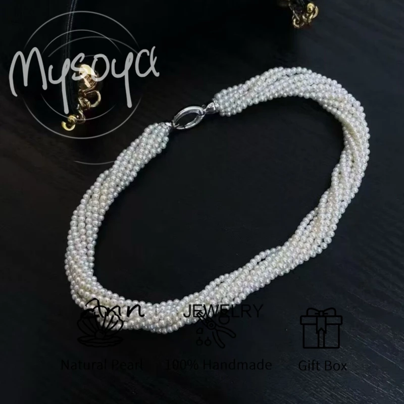 MYSOYA Multi-strand White Freshwater Pearl Necklace 2-3mm With Gift Box For Her Him Perfect For Birthday Wedding Valentine's Day
MYSOYA Multi-strand White Freshwater Pearl Necklace 2-3mm With Gift Box For Her Him Perfect For Birthday Wedding Valentine's Day