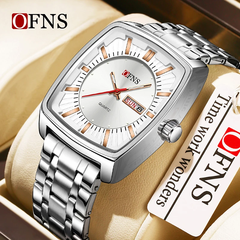 OFNS1598 элитные мужские часы для делового отдыха со стальной полосой, кварцевые мужские часы с двойным календарем, ночник, водонепроницаемость 3ATM
OFNS1598 элитные мужские часы для делового отдыха со стальной полосой, кварцевые мужские часы с двойным календарем, ночник, водонепроницаемость 3ATM
