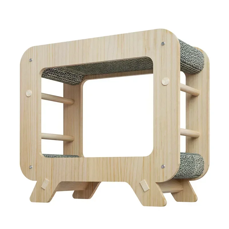 Multi-Layer Cat Climbing Frame Solid Wood Cat Scratch Board TV Modeling Cat Nest Wear-Resistant Column Grinding Claw Toy
Multi-Layer Cat Climbing Frame Solid Wood Cat Scratch Board TV Modeling Cat Nest Wear-Resistant Column Grinding Claw Toy