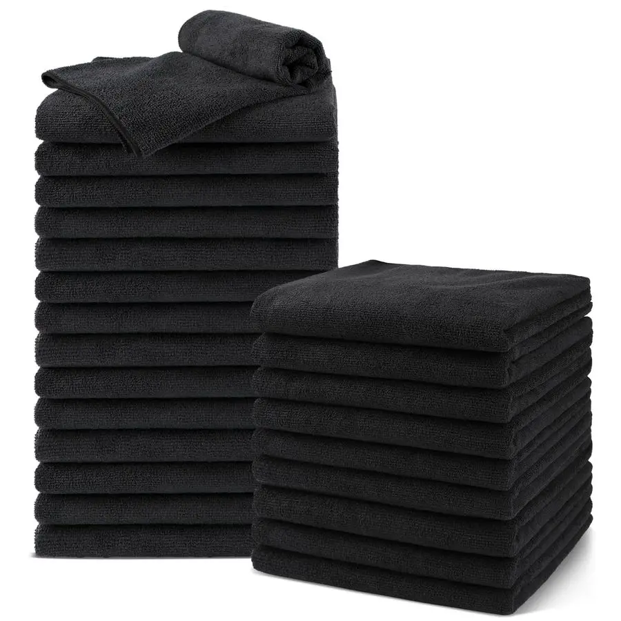 Towels 24 Pack, Microfiber Barber Towels Bulk, 16x29 inches HairDrying Cloth Super Soft Black Hand Cloth for Gym, Bath, Spa Use
Towels 24 Pack, Microfiber Barber Towels Bulk, 16x29 inches HairDrying Cloth Super Soft Black Hand Cloth for Gym, Bath, Spa Use