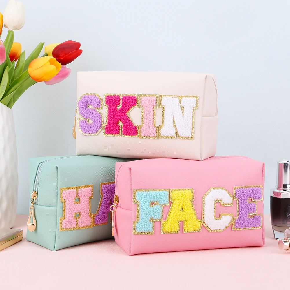 3PCS Face Hair Skin Bag with Patches Chenille Letter Makeup Organizer Bag Set Zipper Closure PU Leather for Travel Accessories
3PCS Face Hair Skin Bag with Patches Chenille Letter Makeup Organizer Bag Set Zipper Closure PU Leather for Travel Accessories