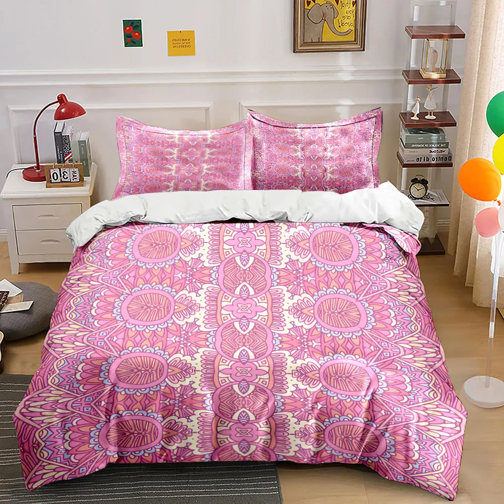 Pink Intricate Symmetrical Patterns Print Soft Comfortable Duvet Cover Bedding Set Included 1*Duvet Cover 2*Pillowcases
Pink Intricate Symmetrical Patterns Print Soft Comfortable Duvet Cover Bedding Set Included 1*Duvet Cover 2*Pillowcases