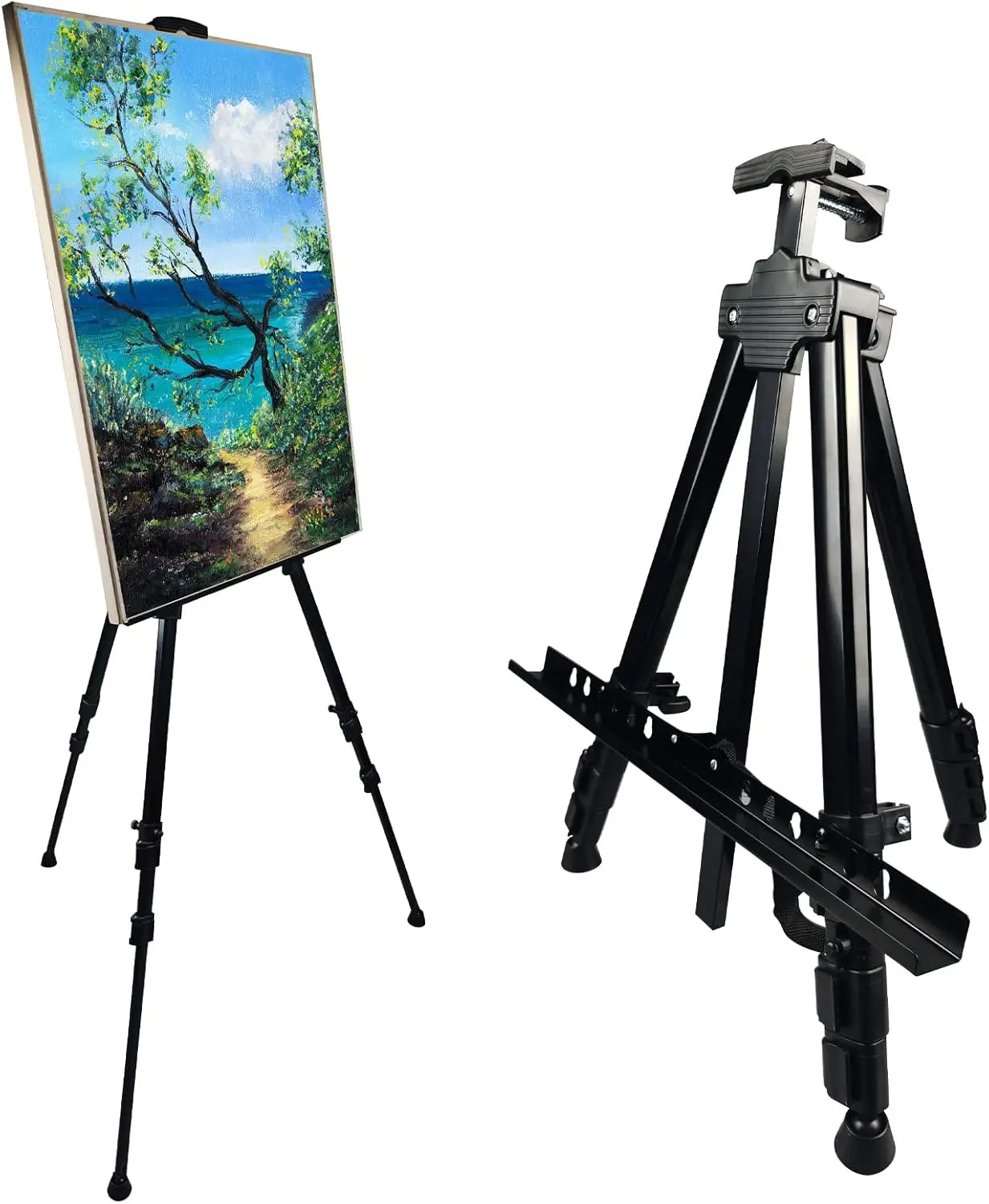 Adjustable Metal Easel Stand 17-66in for Painting Canvases, Portable with Carry Bag, Black
Adjustable Metal Easel Stand 17-66in for Painting Canvases, Portable with Carry Bag, Black