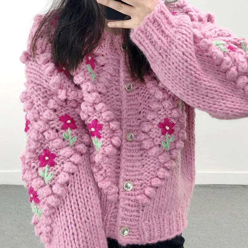 2025 New Arrival Sweater in Rose Pink & Apricot, Knitted Popcorn Stitch Thick Cardigan for Women Sweet Age-Reducing Short Coat
2025 New Arrival Sweater in Rose Pink & Apricot, Knitted Popcorn Stitch Thick Cardigan for Women Sweet Age-Reducing Short Coat