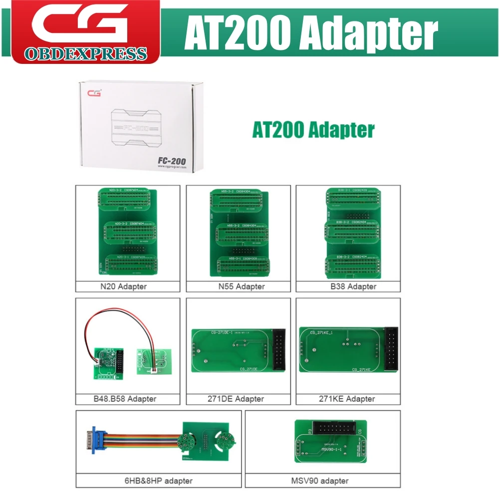 CGDI AT200 Adapter Work with FC200 ECU Programmer No Need Disassembly including 6HP & 8HP/MSV90/N55/N20/B48/B58/B38 etc
CGDI AT200 Adapter Work with FC200 ECU Programmer No Need Disassembly including 6HP & 8HP/MSV90/N55/N20/B48/B58/B38 etc