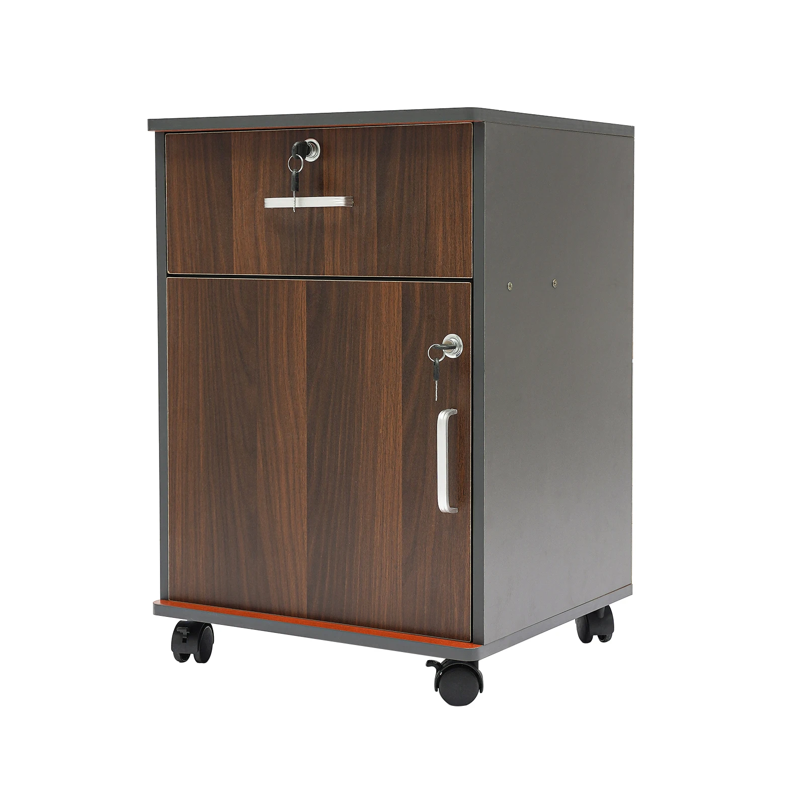 2-Tier Rectangular Rolling Office Cabinet Organizer Floor Mount File Mobile Storage Lockable Filing Drawer Holder Shelf w/ Keys 
2-Tier Rectangular Rolling Office Cabinet Organizer Floor Mount File Mobile Storage Lockable Filing Drawer Holder Shelf w/ Keys