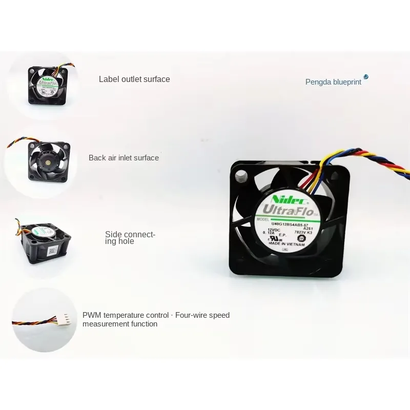 pa U40G12BS4AB5-57 dual ball bearing 12V 0.12A temperature controlled PWM 4020 4CM high rotation fan
pa U40G12BS4AB5-57 dual ball bearing 12V 0.12A temperature controlled PWM 4020 4CM high rotation fan