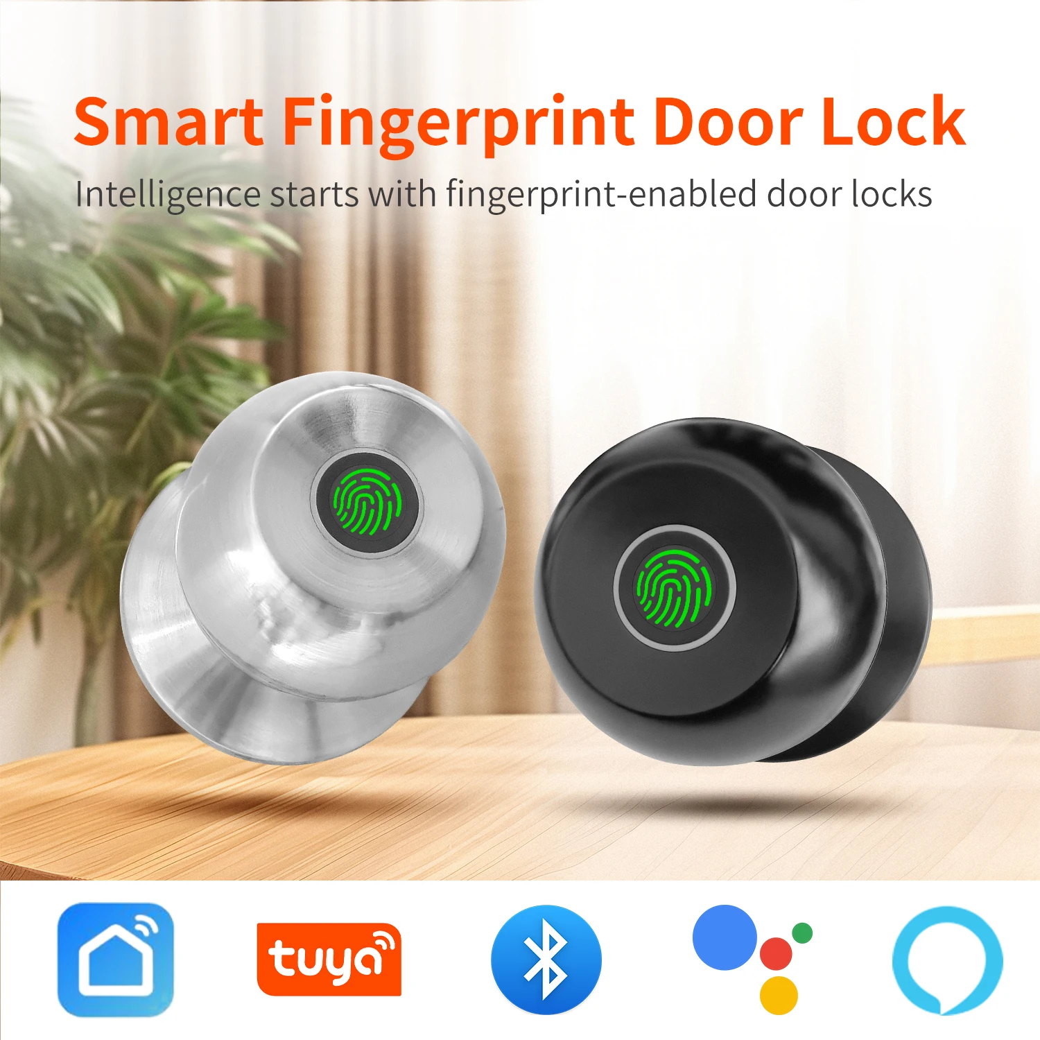 Tuya Smart Lock Fingerprint Recognition Key Smart Home Unlock Digital Electronic Lock Suitable For Hotel Apartments