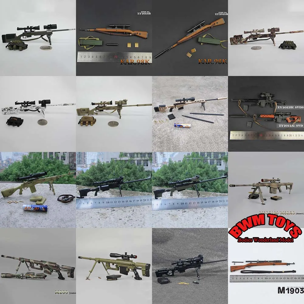 16 типов, масштаб 1/6, пластиковая Военная сборка, мини-винтовка 98K, SVD, SVDS, USMC, MSR, M200, MK13, снайперское оружие, подходит для экшн-фигурки 12 дюймов
16 типов, масштаб 1/6, пластиковая Военная сборка, мини-винтовка 98K, SVD, SVDS, USMC, MSR, M200, MK13, снайперское оружие, подходит для экшн-фигурки 12 дюймов