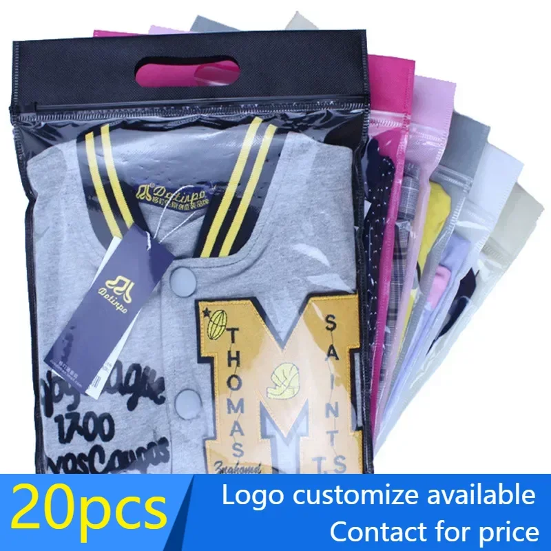 20 pcs Large Non Woven Zip Lock Plastic Clothing Packaging Bag With Handle and Zipper Clear Garment Bags Custom Logo
20 pcs Large Non Woven Zip Lock Plastic Clothing Packaging Bag With Handle and Zipper Clear Garment Bags Custom Logo