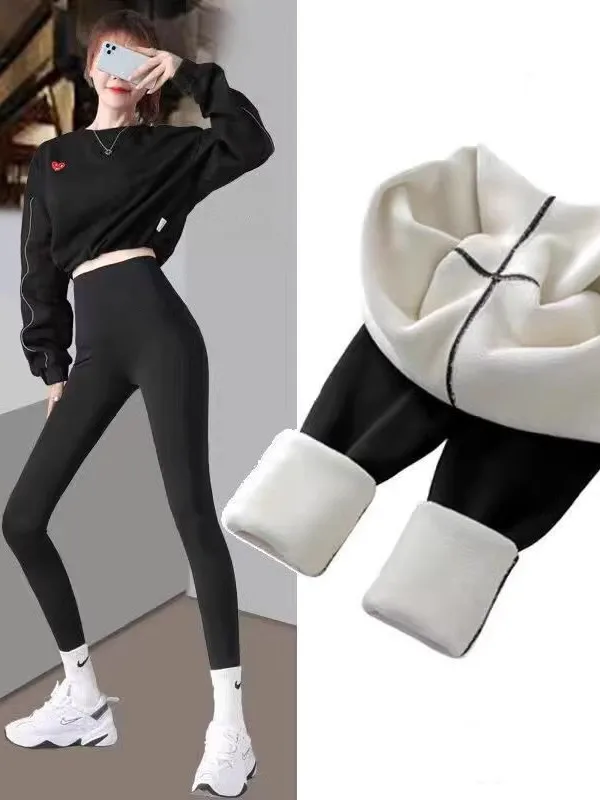 Thiened Fce Women's Leggings for Winter Slimming Tight Fit Yoga Bla Elastic Ankle-Length Pants Long Trousers
Thiened Fce Women's Leggings for Winter Slimming Tight Fit Yoga Bla Elastic Ankle-Length Pants Long Trousers