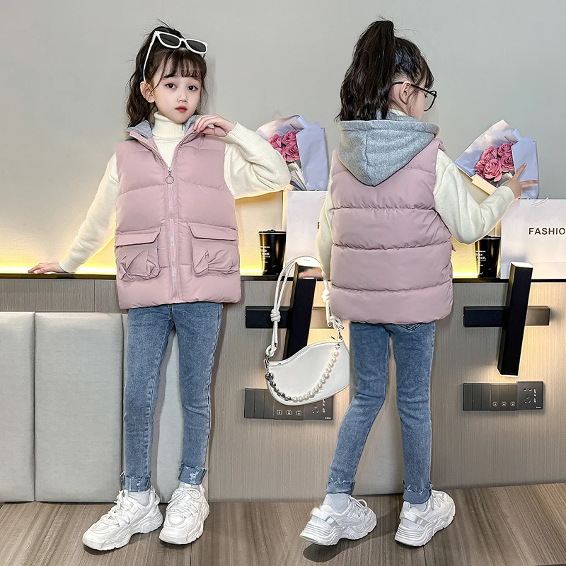 2024 Autumn Winter Girls Women Solid Loose Vest Patchwork Hooded Jacket Cotton Padded Winproof Warm Kid Waistcoat TR141
2024 Autumn Winter Girls Women Solid Loose Vest Patchwork Hooded Jacket Cotton Padded Winproof Warm Kid Waistcoat TR141