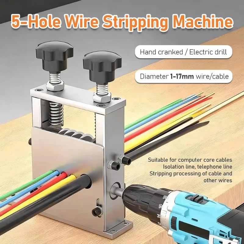Manual Wire Stripping Machine Hand Crank & Electric Drill Compatible Cable Stripper for Scrap Copper Wire Multi-Knife Design
Manual Wire Stripping Machine Hand Crank & Electric Drill Compatible Cable Stripper for Scrap Copper Wire Multi-Knife Design
