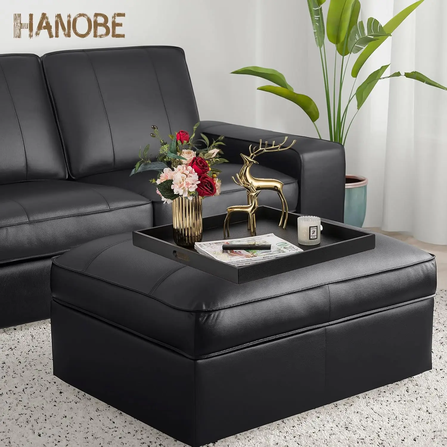 Hanobe Square Large Ottoman Tray: Extra Large Black Serving Tray For Ottomans Big Leather Decorative Tray With Handles For
Hanobe Square Large Ottoman Tray: Extra Large Black Serving Tray For Ottomans Big Leather Decorative Tray With Handles For