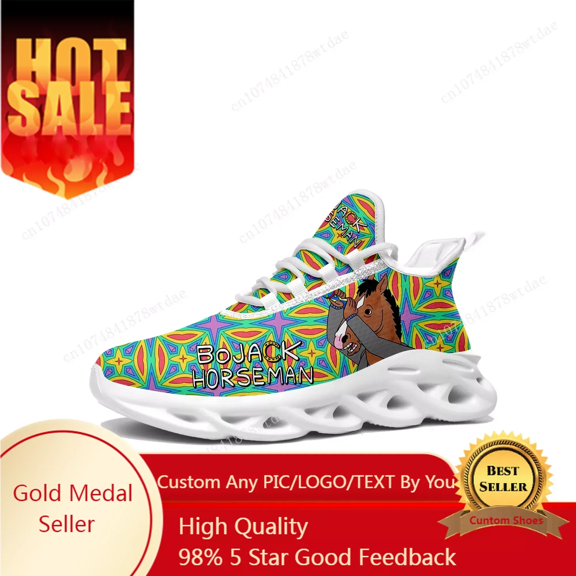 Horse Man Flats Sneakers Mens Womens Teenager Sports Running Shoes High Quality BoJack Cartoon Custom Lace Up Mesh Footwear
Horse Man Flats Sneakers Mens Womens Teenager Sports Running Shoes High Quality BoJack Cartoon Custom Lace Up Mesh Footwear