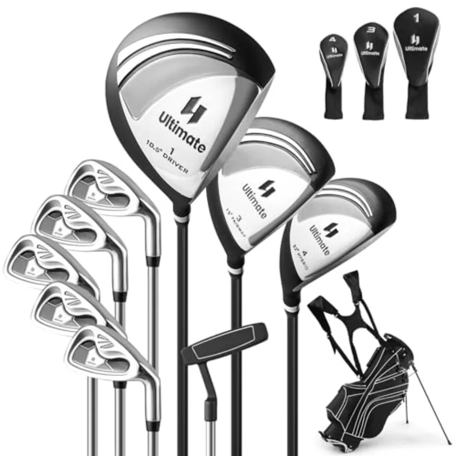 Complete Golf Club Set for Men, Right Hand Golf Clubs Set with #1 Driver & #3 Fairway & #4 Hybrid & #6/#7/#8/#9/#P Irons, Putter
Complete Golf Club Set for Men, Right Hand Golf Clubs Set with #1 Driver & #3 Fairway & #4 Hybrid & #6/#7/#8/#9/#P Irons, Putter
