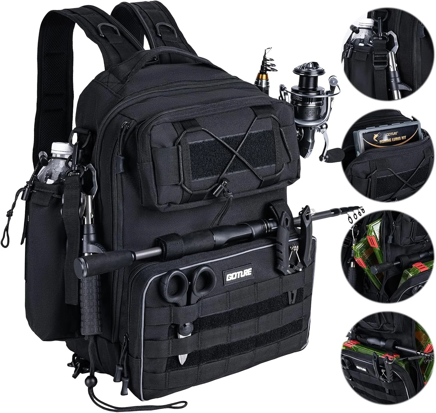 Goture Tactical Backpack Style, Waterproof 600D Nylon Large Capacity Outdoor Rucksack Hiking Camping Travel Outdoor Bag
Goture Tactical Backpack Style, Waterproof 600D Nylon Large Capacity Outdoor Rucksack Hiking Camping Travel Outdoor Bag