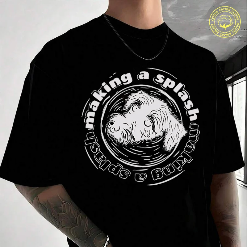 Dog Looking At The Sky With Circular Phrase Design Moto Cotton T-Shirt New Men's Casual O-neck Short Sleeve Tees
Dog Looking At The Sky With Circular Phrase Design Moto Cotton T-Shirt New Men's Casual O-neck Short Sleeve Tees