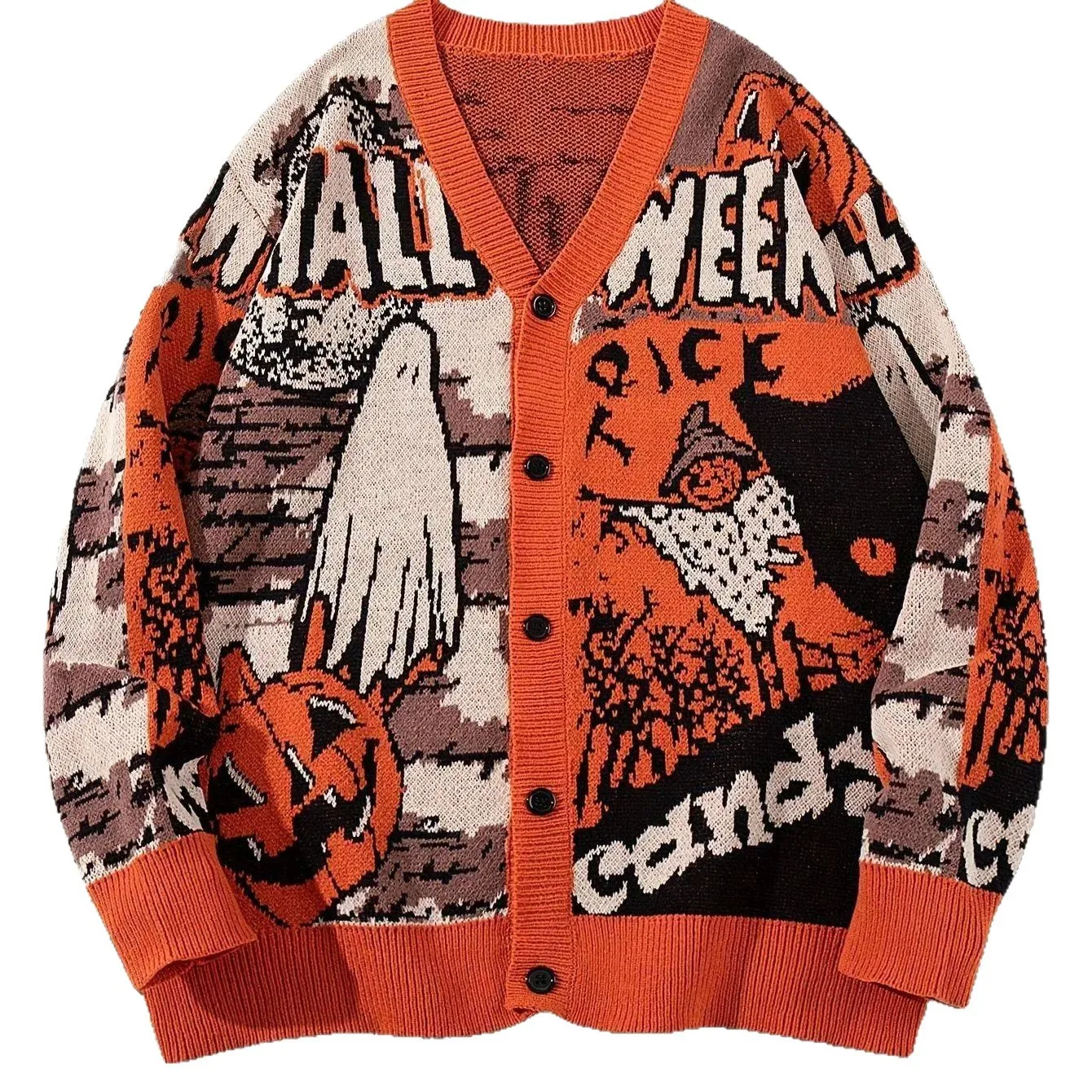 Orange Pumpkin Ghost Knitted Shawl Cape Cardigan Sweater Irregular Halloween Shawl
Orange Pumpkin Ghost Knitted Shawl Cape Cardigan Sweater Irregular Halloween Shawl