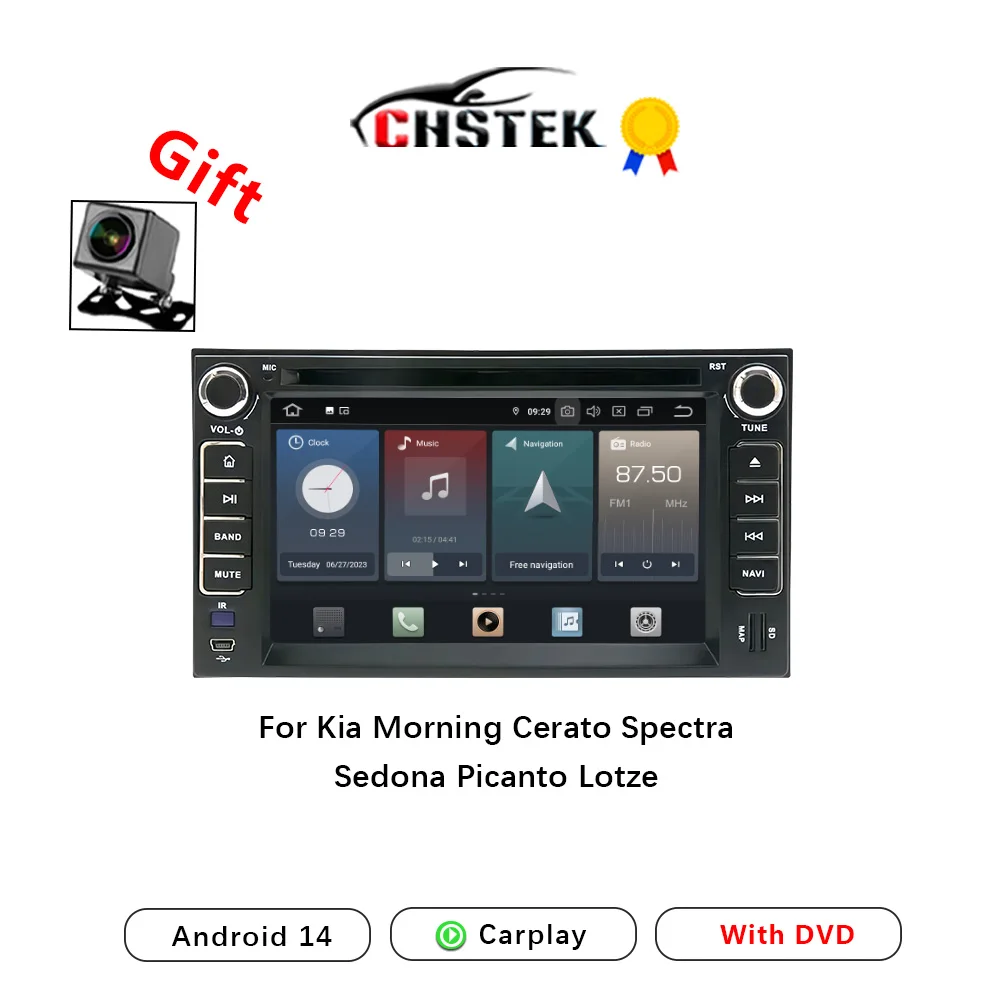 CHSTEK автомобильный радиоприемник стерео DVD Carplay для Kia Morning Cerato Sedona Spectra Picanto Lotze Android14 Bluetooth WIFI GPS автоплеер
CHSTEK автомобильный радиоприемник стерео DVD Carplay для Kia Morning Cerato Sedona Spectra Picanto Lotze Android14 Bluetooth WIFI GPS автоплеер