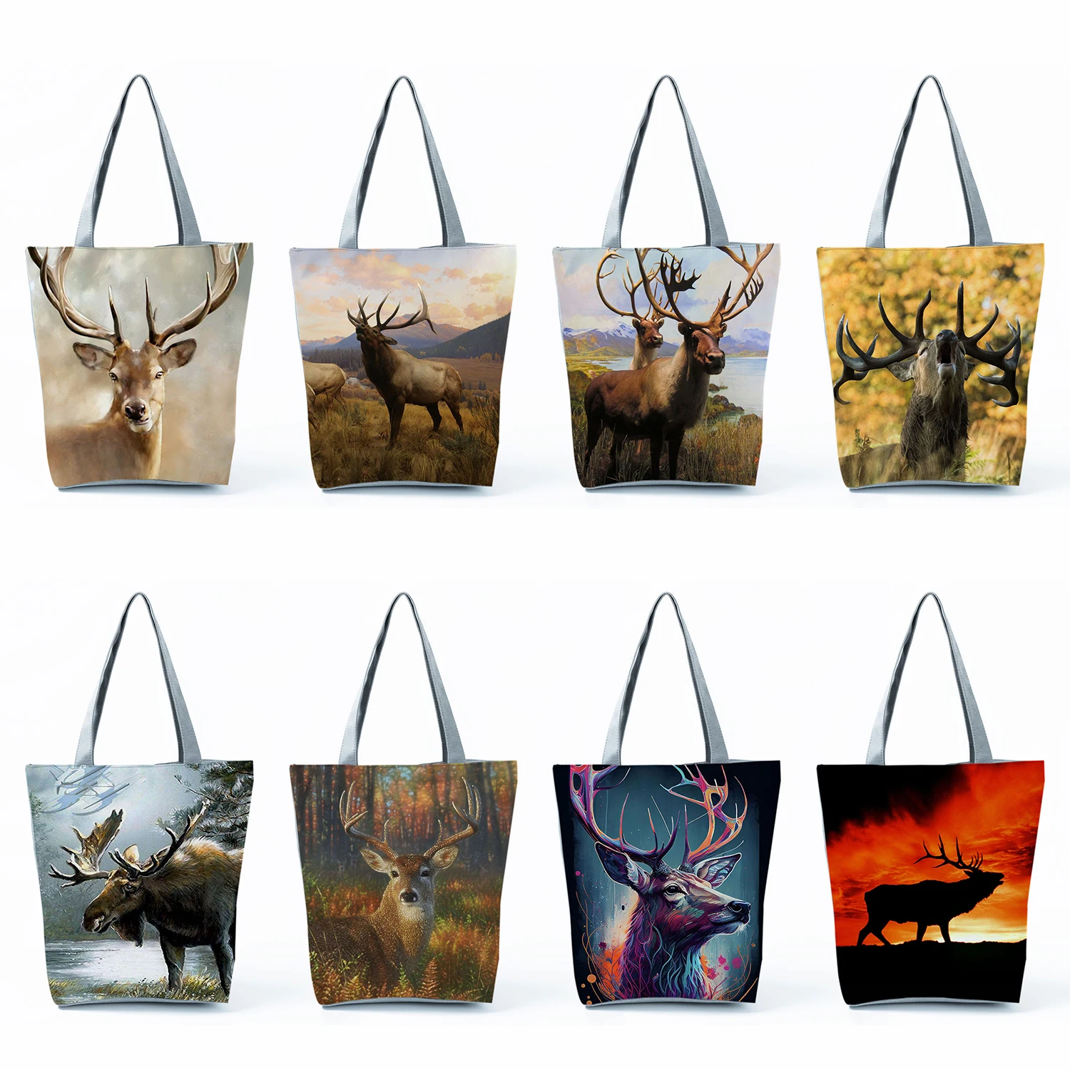 Ladies Casual Outdoor Beach Totes High Capacity Foldable Elk Graphic Handbags Shopping Bags Animal Printed Women Shoulder Bags
Ladies Casual Outdoor Beach Totes High Capacity Foldable Elk Graphic Handbags Shopping Bags Animal Printed Women Shoulder Bags