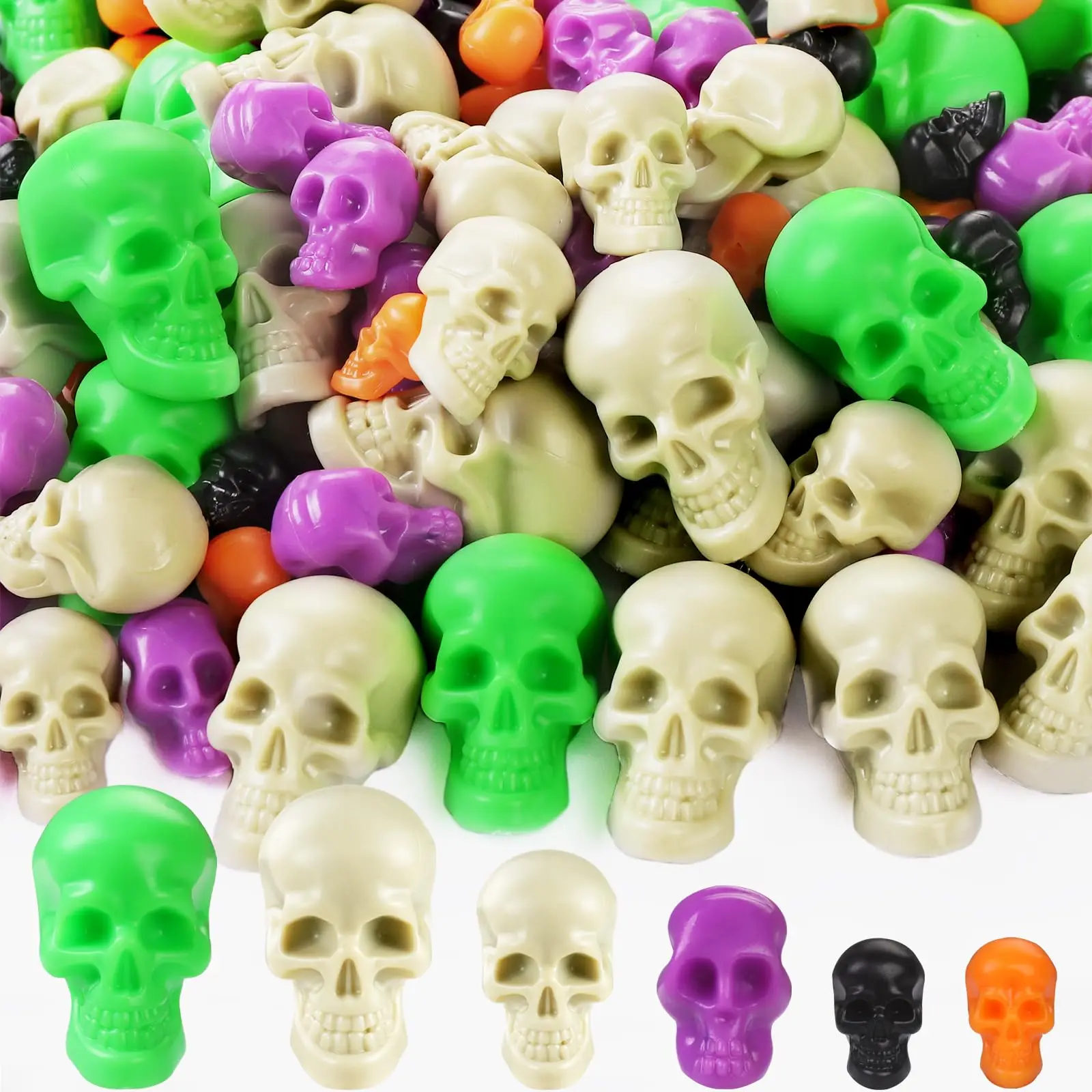 150 PCS Halloween Mini Skull Heads Decoration Plastic Miniature Decorative Skulls Halloween DIY Resin Skeleton Head Figurines
150 PCS Halloween Mini Skull Heads Decoration Plastic Miniature Decorative Skulls Halloween DIY Resin Skeleton Head Figurines
