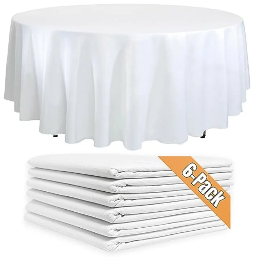 6-Pack White Round Paper Tablecloths - 82in Paper Table Cloths for Parties Disposable - Disposable White Tablecloth Round Cover
6-Pack White Round Paper Tablecloths - 82in Paper Table Cloths for Parties Disposable - Disposable White Tablecloth Round Cover