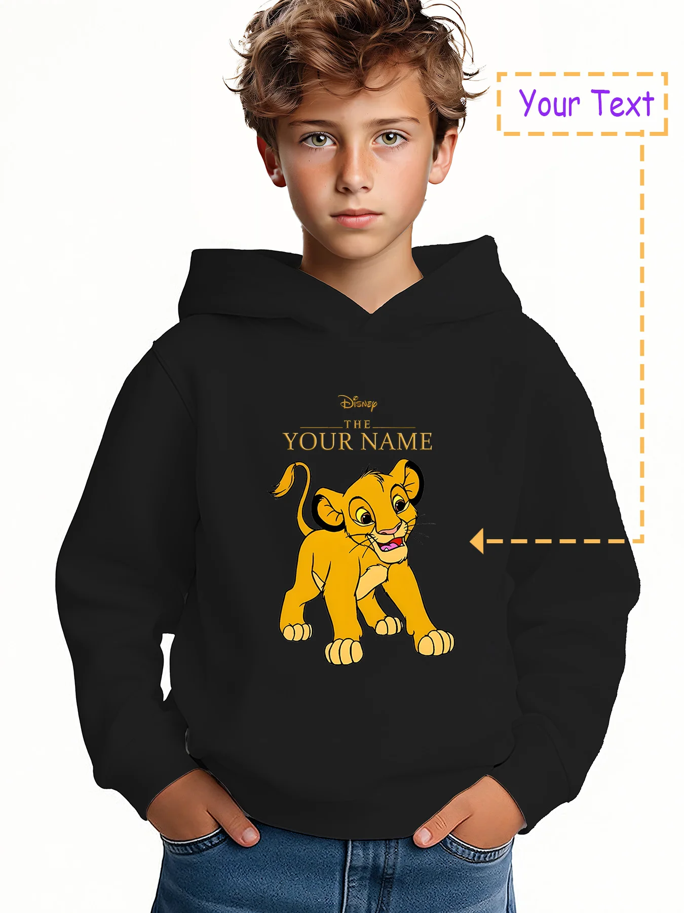MINISO The Lion King Simba Standing Hoodie - Featuring a standing Disney character, Simba, and "Disney THE YOUR NAME" in gold
MINISO The Lion King Simba Standing Hoodie - Featuring a standing Disney character, Simba, and "Disney THE YOUR NAME" in gold