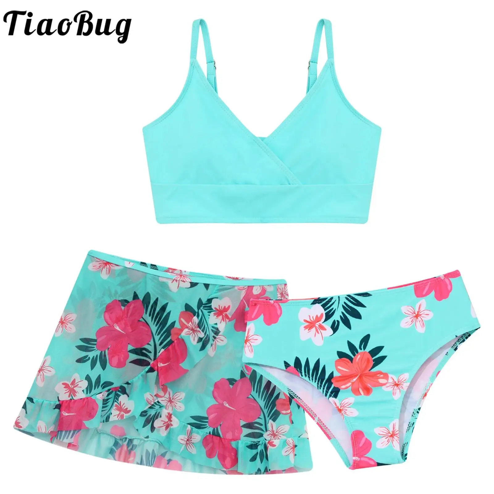 Kids Girls 3 Piece Padded Bikini Swimsuit with Cover Up Skirt Floral Print Swimwear Pool Beach Surfing Tankini Bathing Suits
Kids Girls 3 Piece Padded Bikini Swimsuit with Cover Up Skirt Floral Print Swimwear Pool Beach Surfing Tankini Bathing Suits