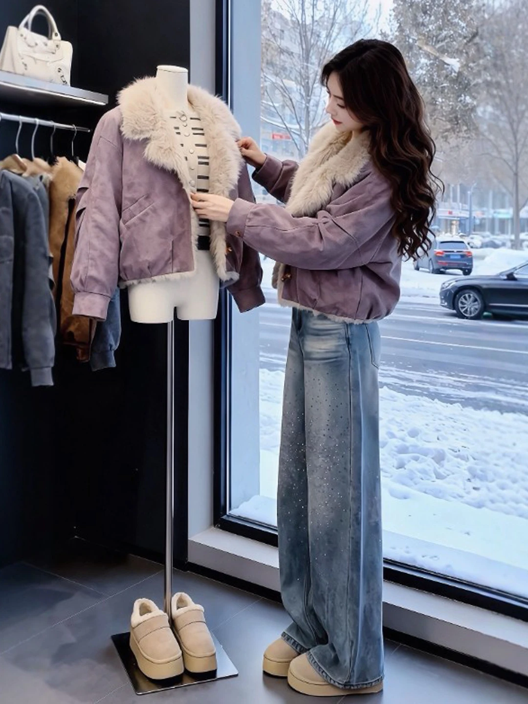 Уникальное красивое фиолетовое пальто свободного кроя, нежное, весеннее, модное, женское, с пуговицами, из хлопкового материала
Уникальное красивое фиолетовое пальто свободного кроя, нежное, весеннее, модное, женское, с пуговицами, из хлопкового материала