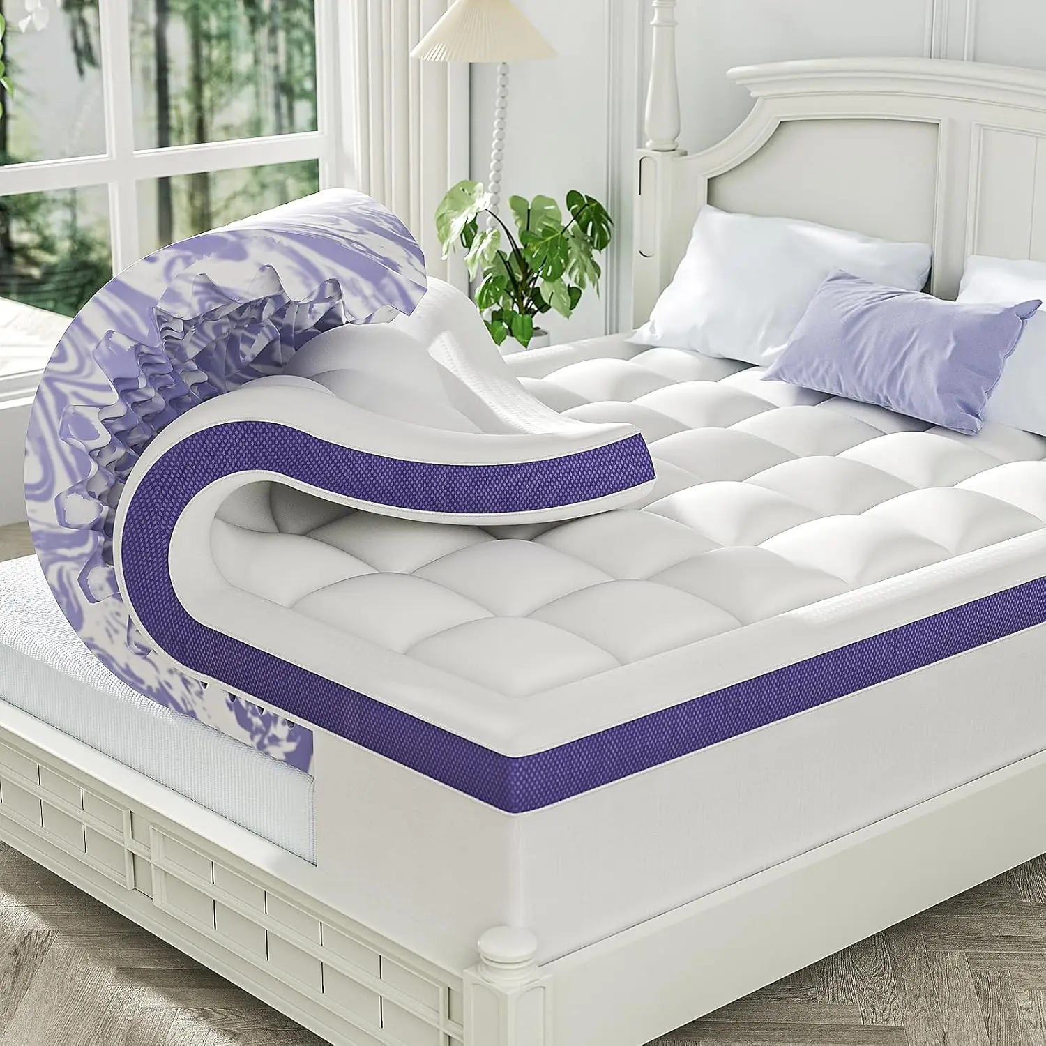 4 Inch Queen Mattress Topper, Dual Layer Gel Memory Foam & Pillow Top, Cooling & Pressure Relief
4 Inch Queen Mattress Topper, Dual Layer Gel Memory Foam & Pillow Top, Cooling & Pressure Relief