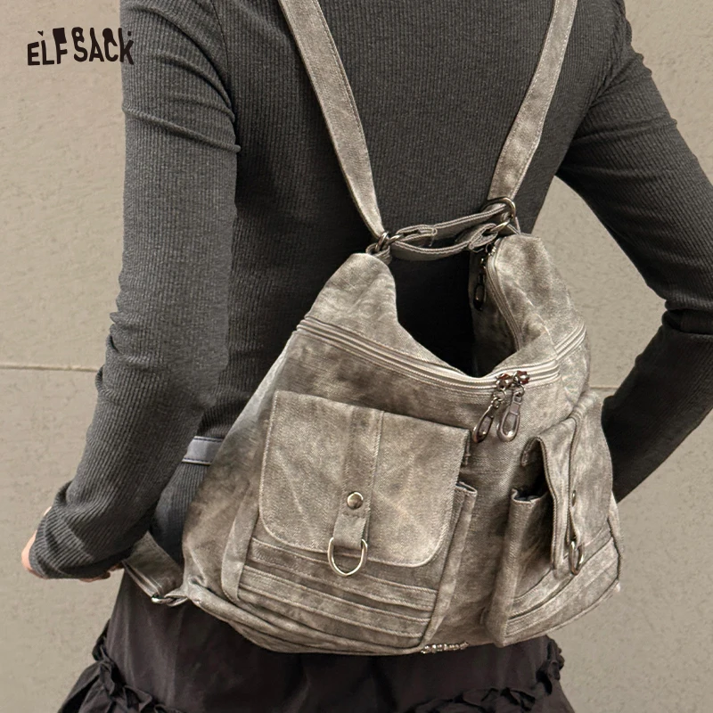 Винтажная кожаная сумка через плечо ELFSACK, эстетичная сумка-тоут в стиле ретро, сумка через плечо в стиле панк
Винтажная кожаная сумка через плечо ELFSACK, эстетичная сумка-тоут в стиле ретро, сумка через плечо в стиле панк