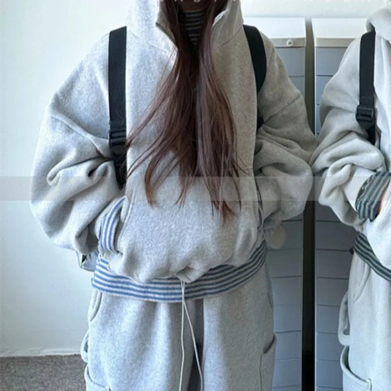 Boys Girls Hoodie Sets Korean Style Autumn Winter Thick Warm Gray Versatile Sweatshirt and SweatpantsTwo-Piece Sets
Boys Girls Hoodie Sets Korean Style Autumn Winter Thick Warm Gray Versatile Sweatshirt and SweatpantsTwo-Piece Sets