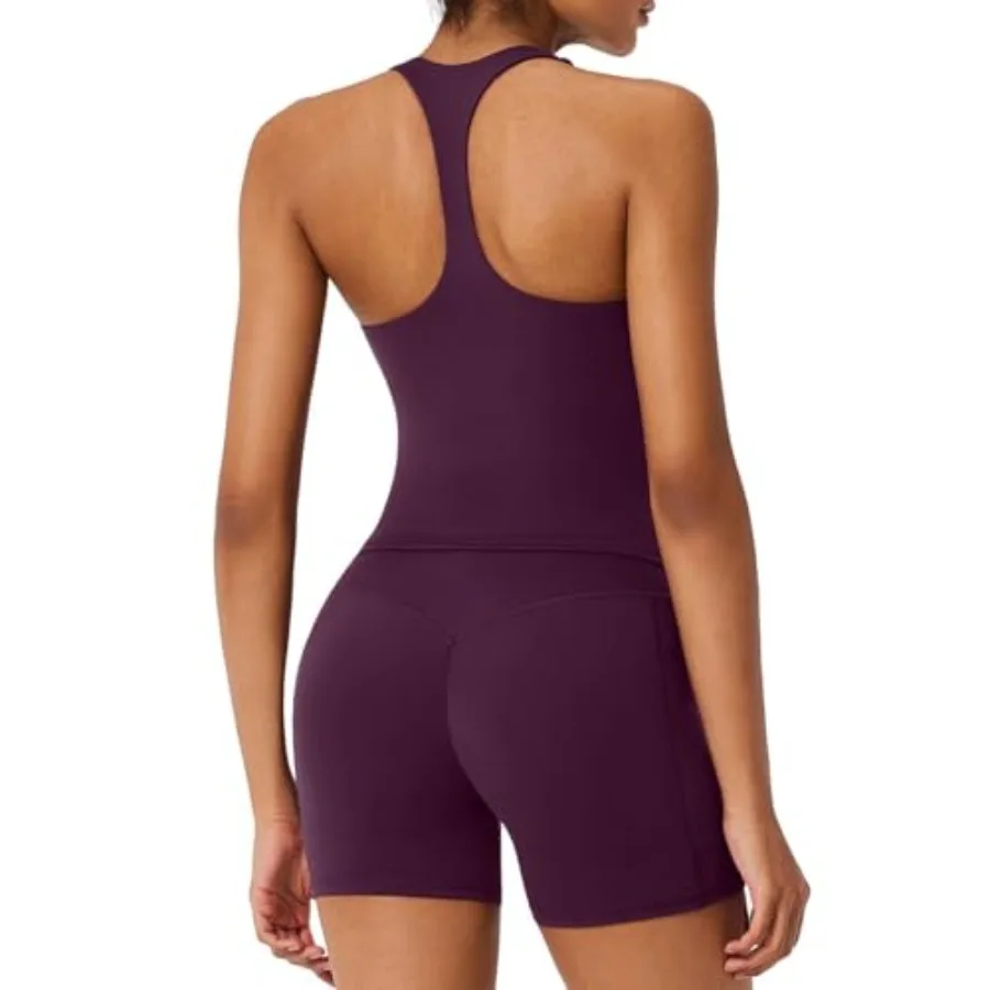RXRXCOCO Racerback Workout Sets for Women 2 Pcs Padded Scoop Neck Tank Tops Hidden Scrunch Booty Shorts with Pockets
RXRXCOCO Racerback Workout Sets for Women 2 Pcs Padded Scoop Neck Tank Tops Hidden Scrunch Booty Shorts with Pockets