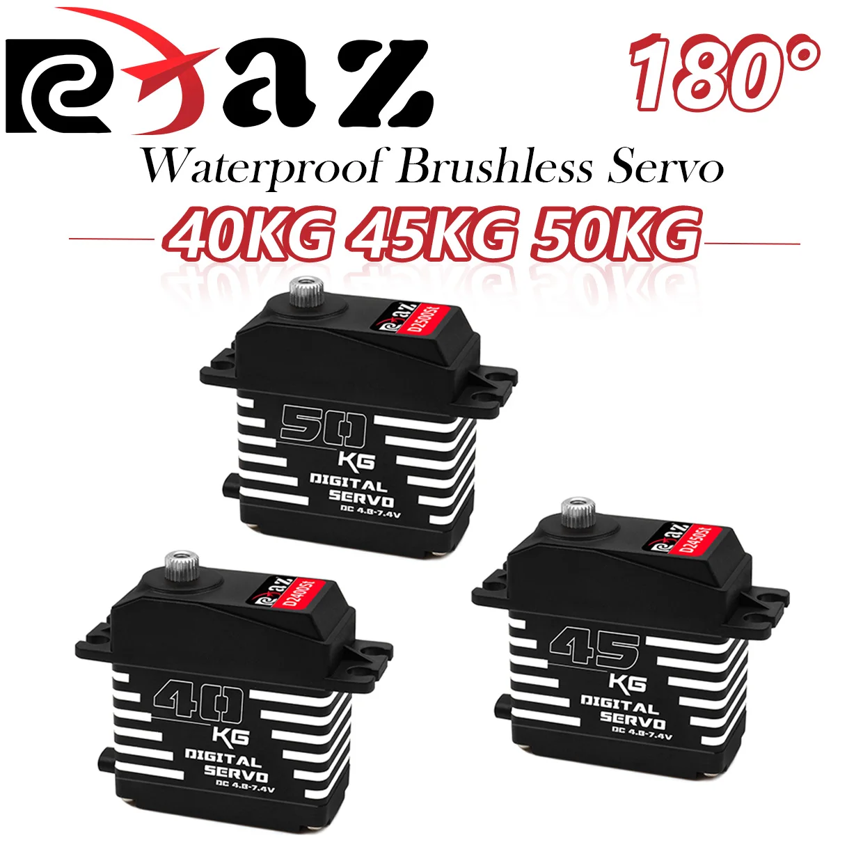 RCXAZ 40KG 45KG 50KG Brushless Servo High Torque Metal Gear Servo for RC Car/Boat Fixed Robot Servo Rotate 180°
RCXAZ 40KG 45KG 50KG Brushless Servo High Torque Metal Gear Servo for RC Car/Boat Fixed Robot Servo Rotate 180°