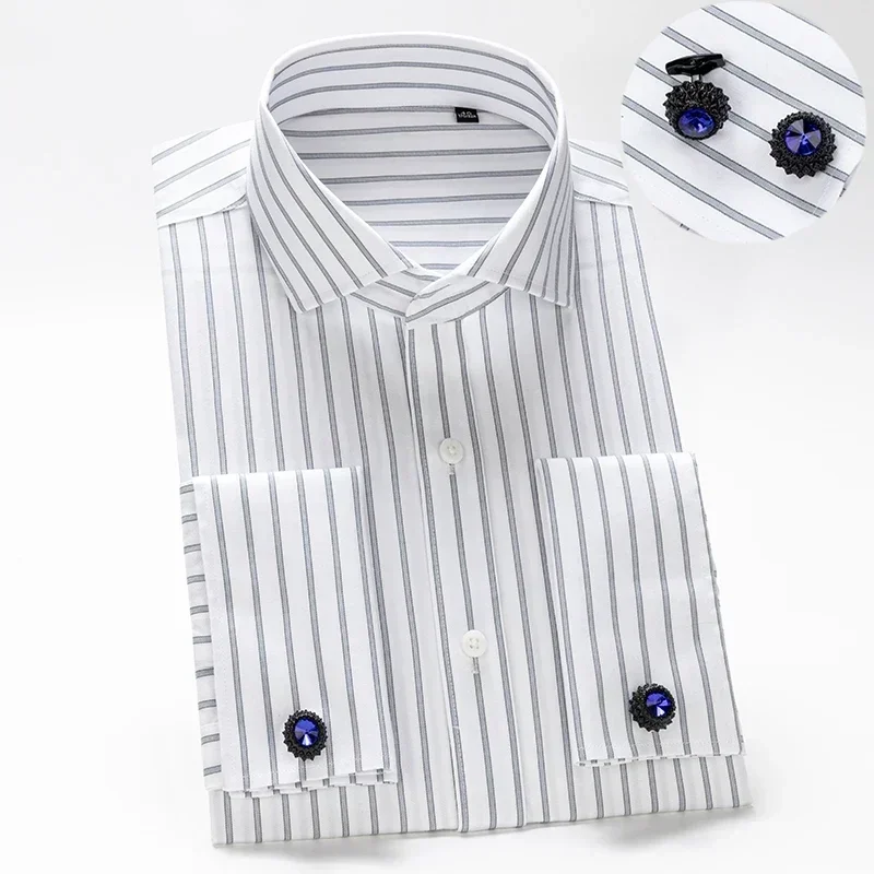 2026 High Quality DP Iron Free Men's Slim Fit Windsor Neck Long Sleeved 100% Cotton White Shirts France Cufflinks Shirts
2026 High Quality DP Iron Free Men's Slim Fit Windsor Neck Long Sleeved 100% Cotton White Shirts France Cufflinks Shirts