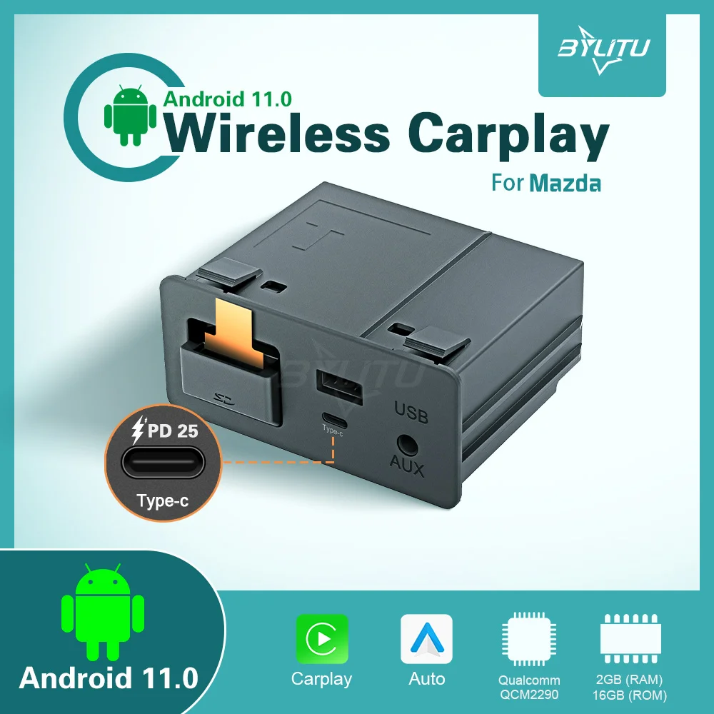 Wireless Carplay Box Android 11 Type-c Fast Charging Wireless Android Auto Car Adapter Hub OEM For Modified Mazda 2 3 6 CX30 CX5
Wireless Carplay Box Android 11 Type-c Fast Charging Wireless Android Auto Car Adapter Hub OEM For Modified Mazda 2 3 6 CX30 CX5
