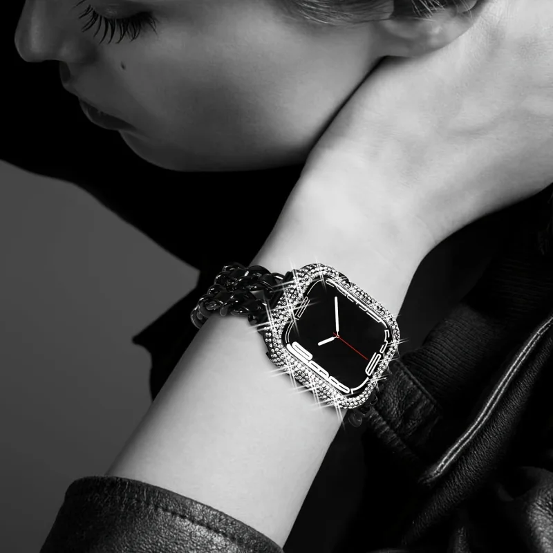 Чехол со сверкающими стразами для Apple Watch подходит для 38/40/41/42/44/45/49 мм, совместимый с Ultra/SE/10/9/8/7/6/5/4
Чехол со сверкающими стразами для Apple Watch подходит для 38/40/41/42/44/45/49 мм, совместимый с Ultra/SE/10/9/8/7/6/5/4