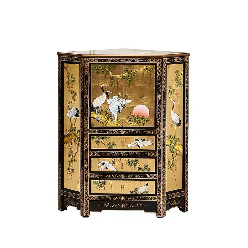 Chinese style antique solid wood corner cabinet Chinese style retro small cabinet living room decorative cabinet storage
Chinese style antique solid wood corner cabinet Chinese style retro small cabinet living room decorative cabinet storage