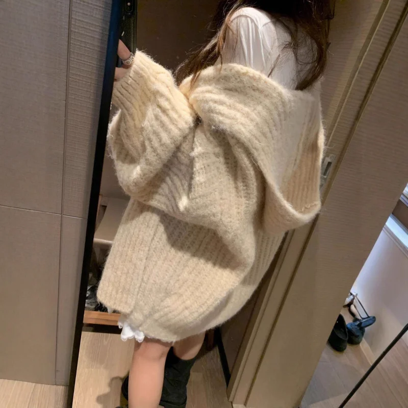 Korean Style Lazy Thick Knit Sweater Coat Women, Loose Fit, Versatile Mid-Length Knitted Cardigan Autumn And Winter, Wom
Korean Style Lazy Thick Knit Sweater Coat Women, Loose Fit, Versatile Mid-Length Knitted Cardigan Autumn And Winter, Wom